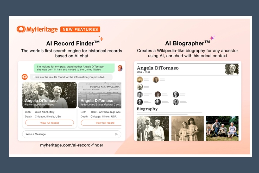 MyHeritage unveils AI revolution in genealogy with record finder™ and biographer™”