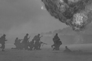 silhouette of soldiers