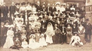 A wedding party photographed in the village of Shafton, Barnsley