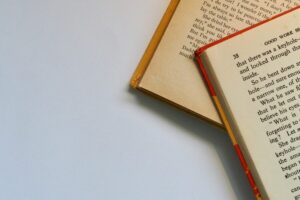 close shot of book page